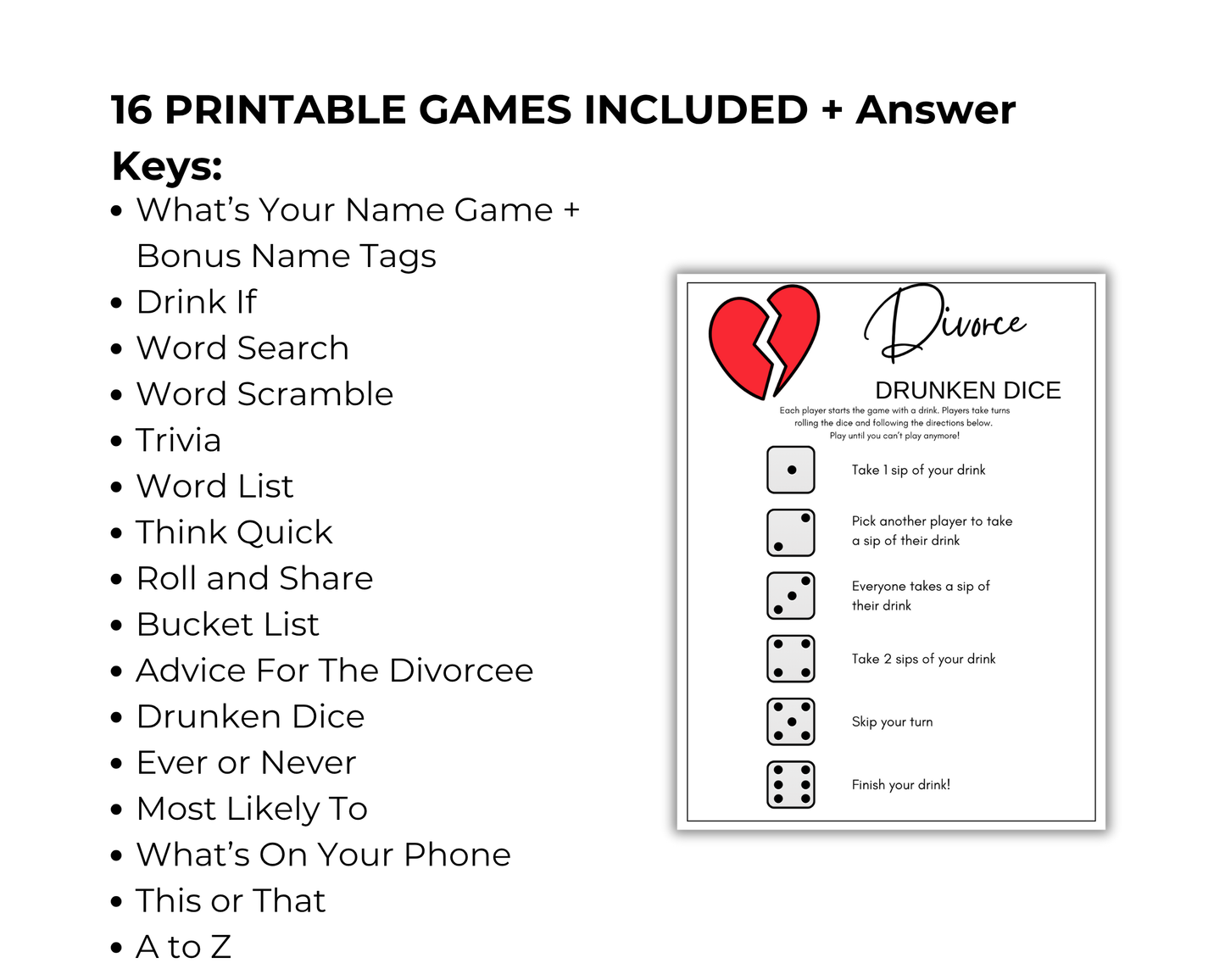 Divorce Party Game Bundle