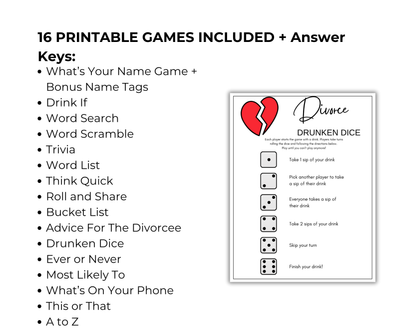 Divorce Party Game Bundle