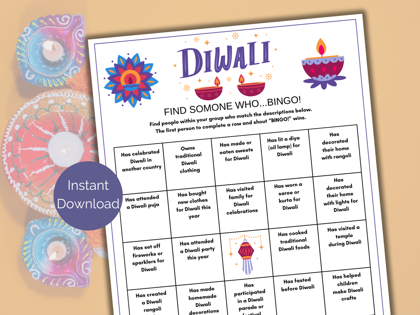 Diwali Find Someone Who