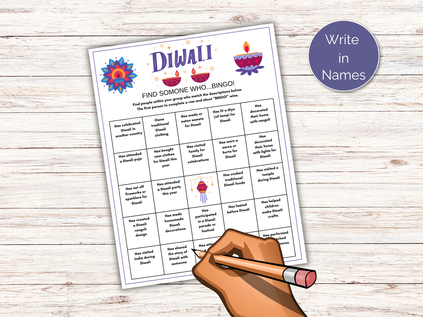 Diwali Find Someone Who