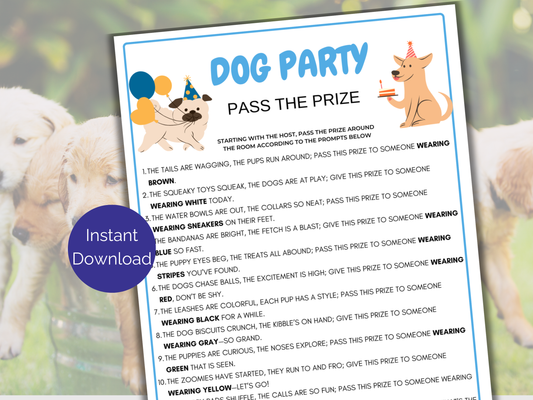 Dog Party Pass The Prize