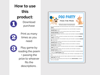 Dog Party Pass The Prize