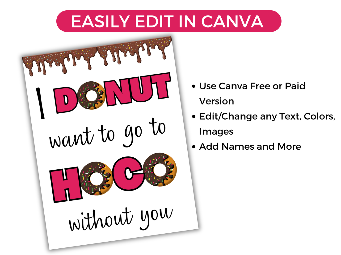 Editable Donut Homecoming Proposal Sign