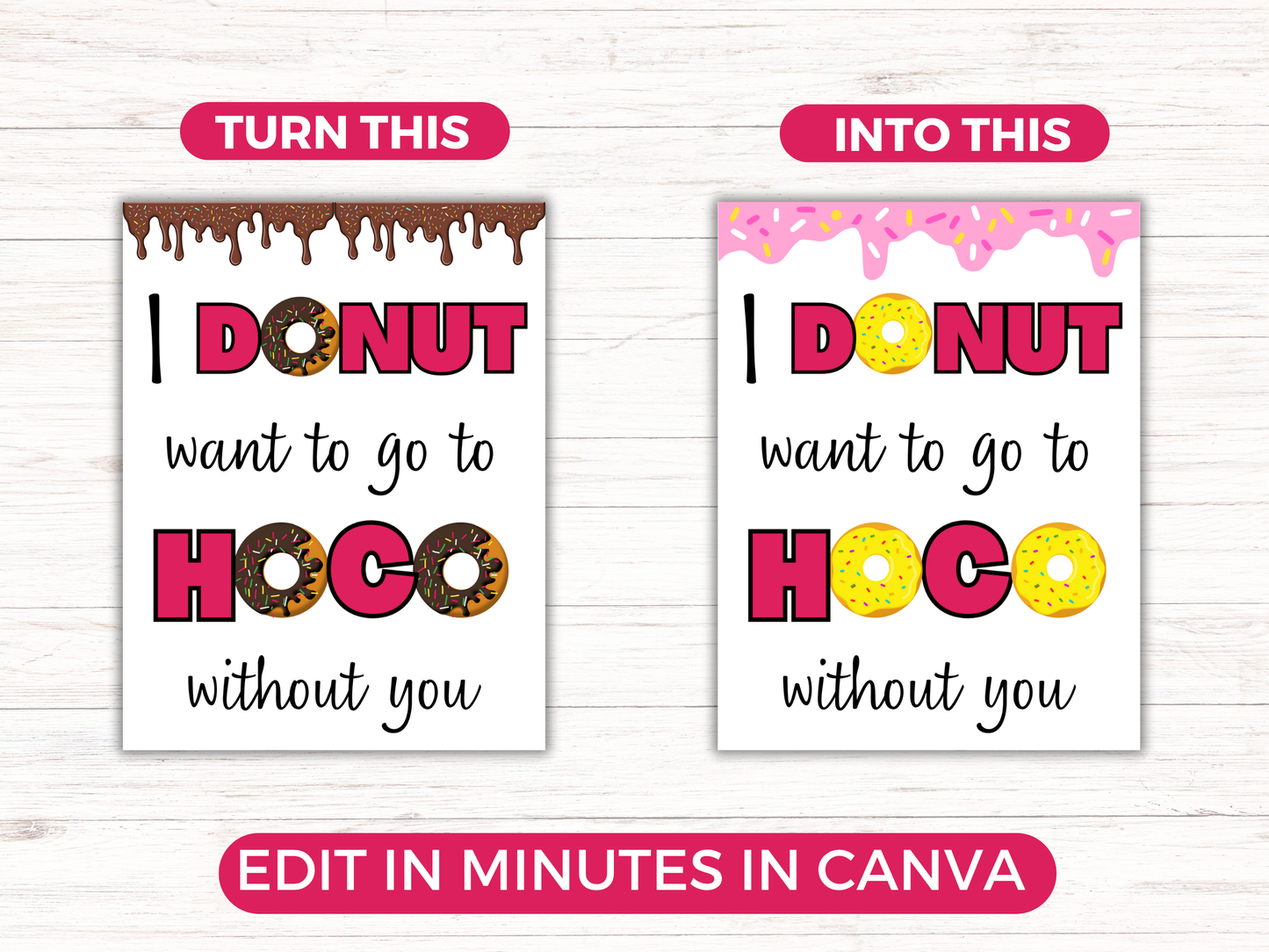 Editable Donut Homecoming Proposal Sign