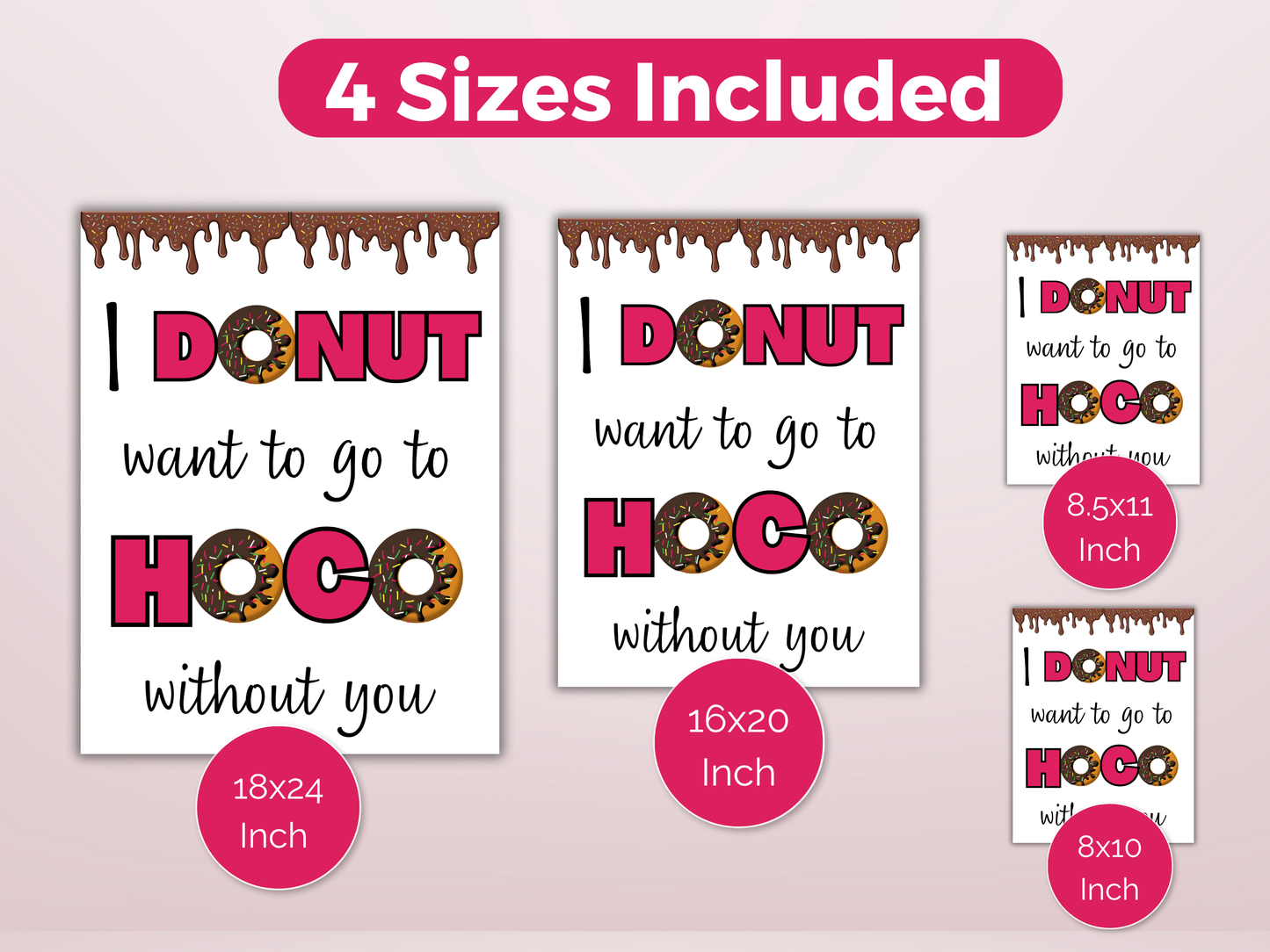 Editable Donut Homecoming Proposal Sign