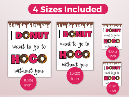 Editable Donut Homecoming Proposal Sign