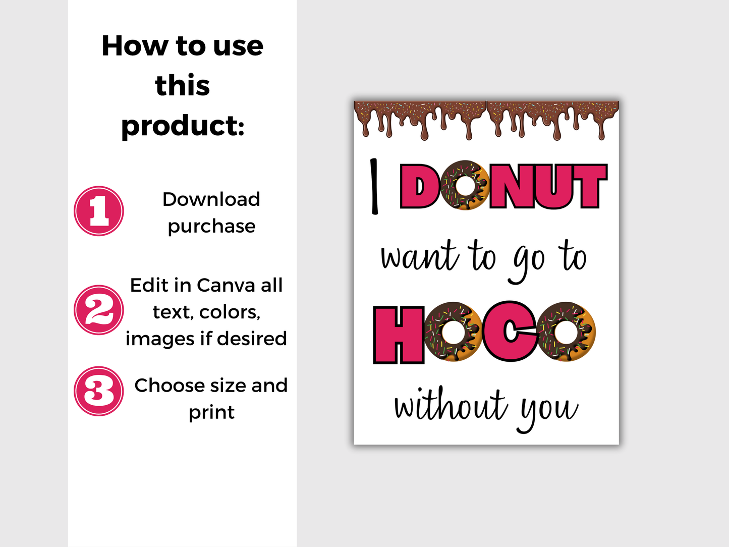 Editable Donut Homecoming Proposal Sign