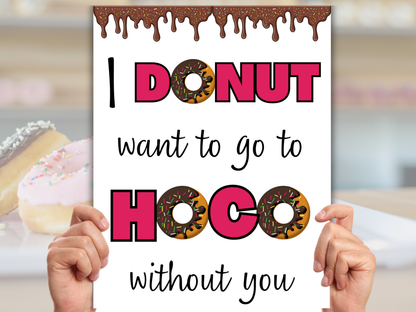 Editable Donut Homecoming Proposal Sign