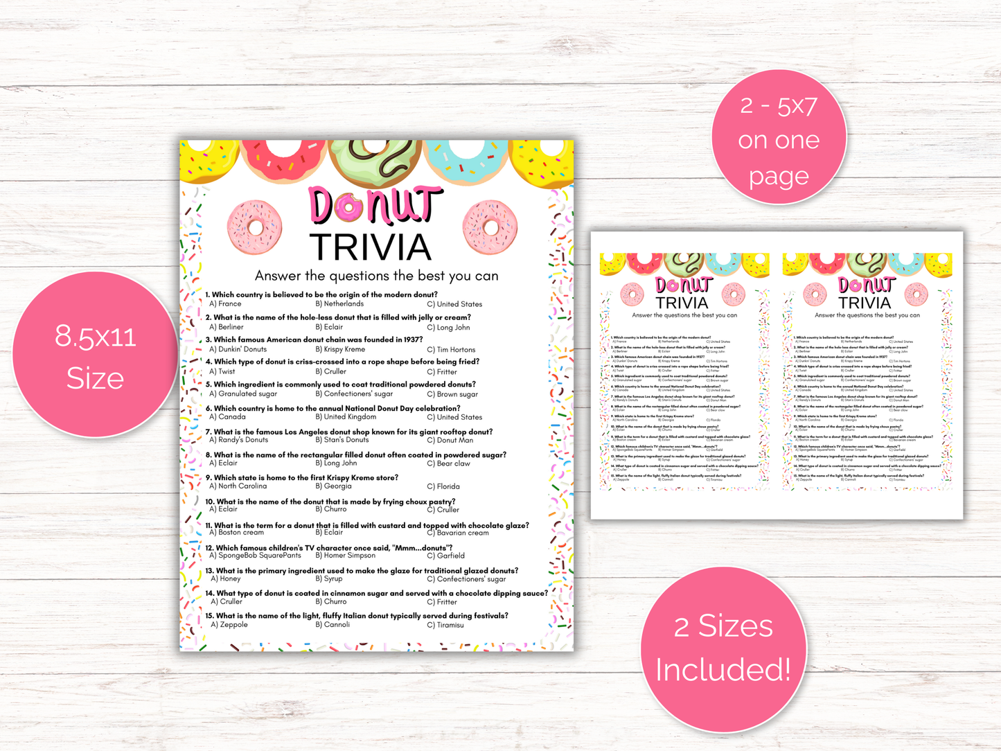 Donut Trivia Game