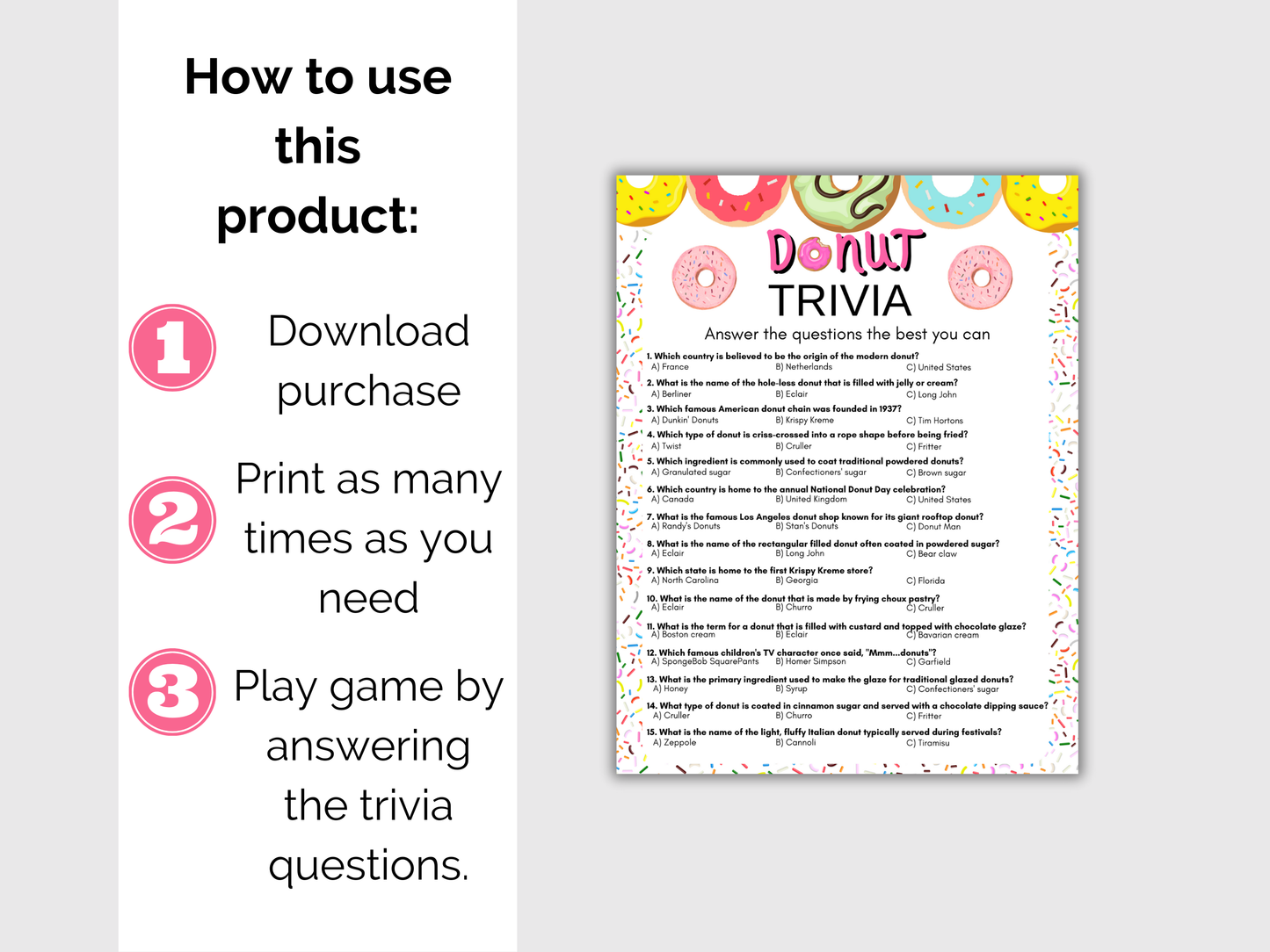 Donut Trivia Game