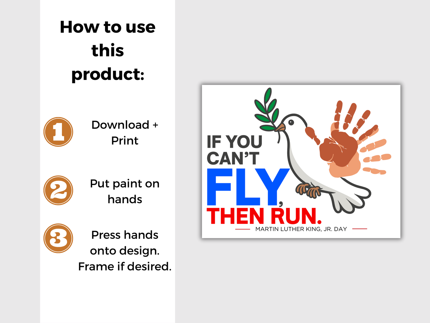 MLK Day Handprint Art - Fly then Run