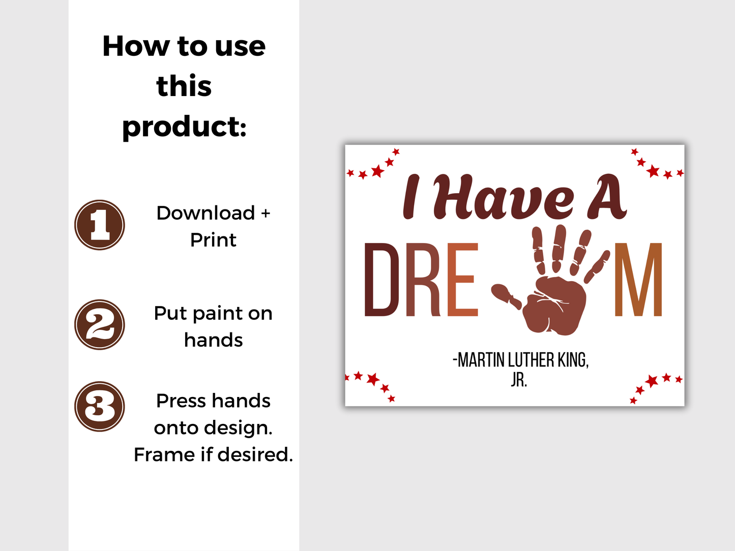 MLK Day Handprint Art - I Have A Dream