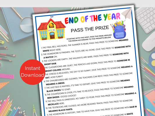 End of Year Pass The Prize