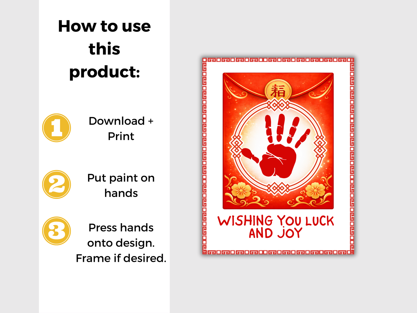 Lunar New Year Red Envelope Handprint Art