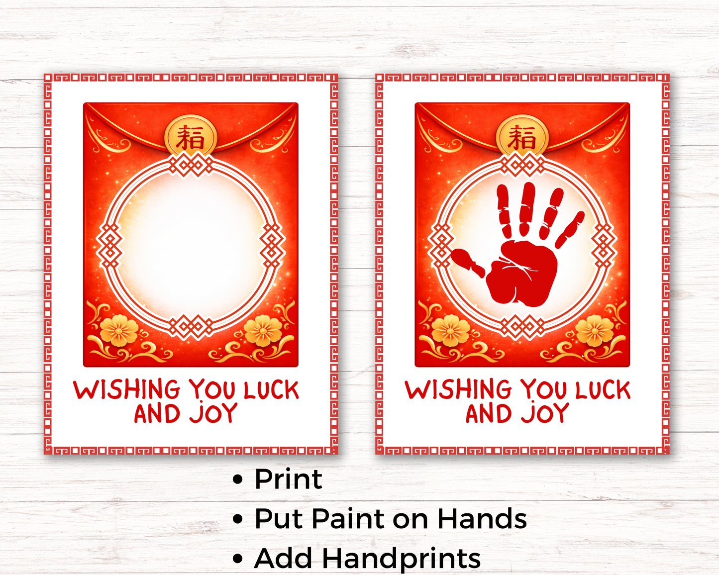 Lunar New Year Red Envelope Handprint Art