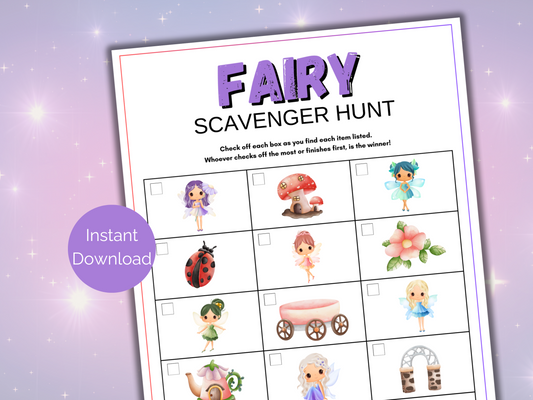 Fairy Scavenger Hunt for kids