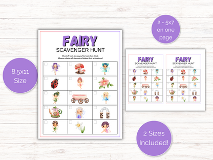 Fairy Scavenger Hunt for kids