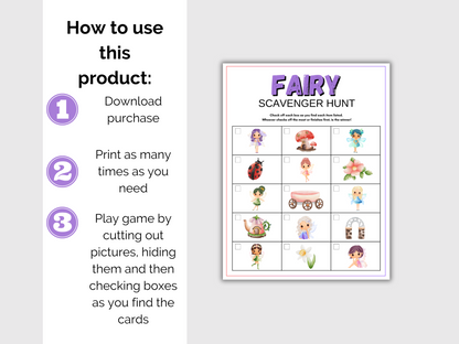 Fairy Scavenger Hunt for kids