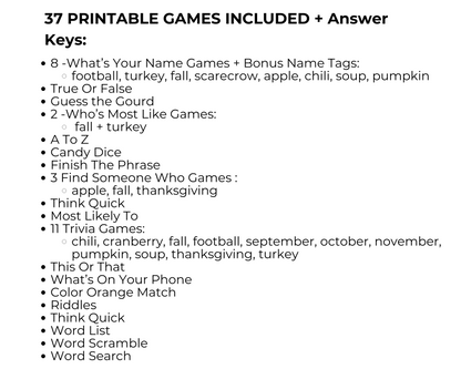 Fall Games Bundle