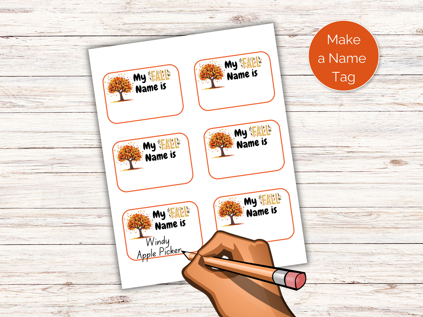 What's Your Fall Name Game + Name Tags
