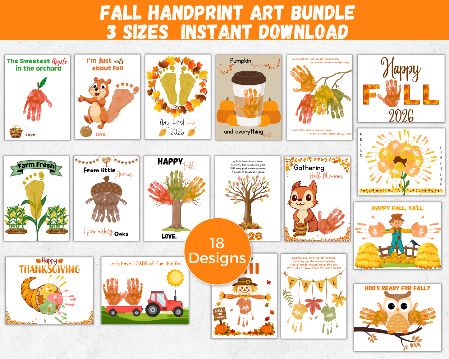 Fall Handprint Art Bundle