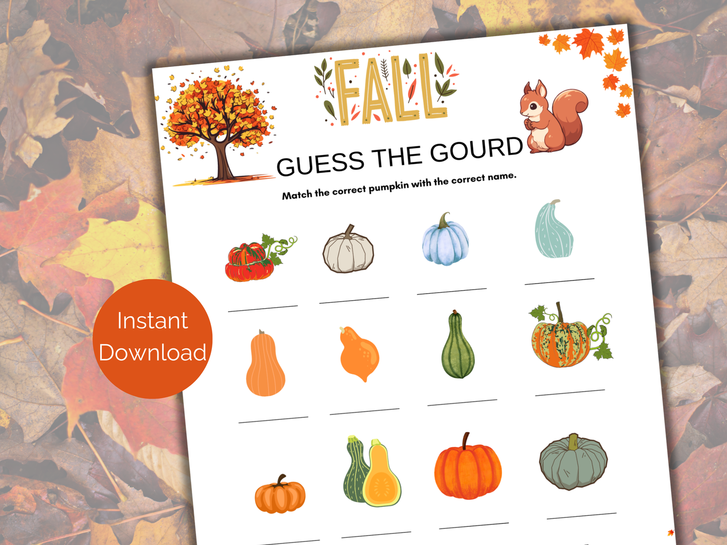 Fall Pumpkin Match Game