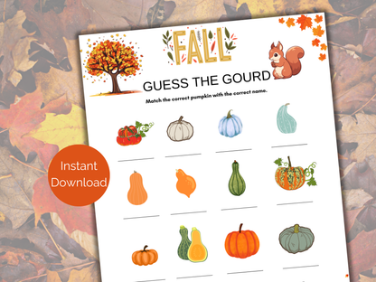 Fall Pumpkin Match Game