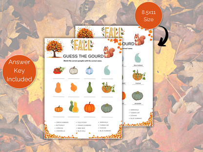 Fall Pumpkin Match Game