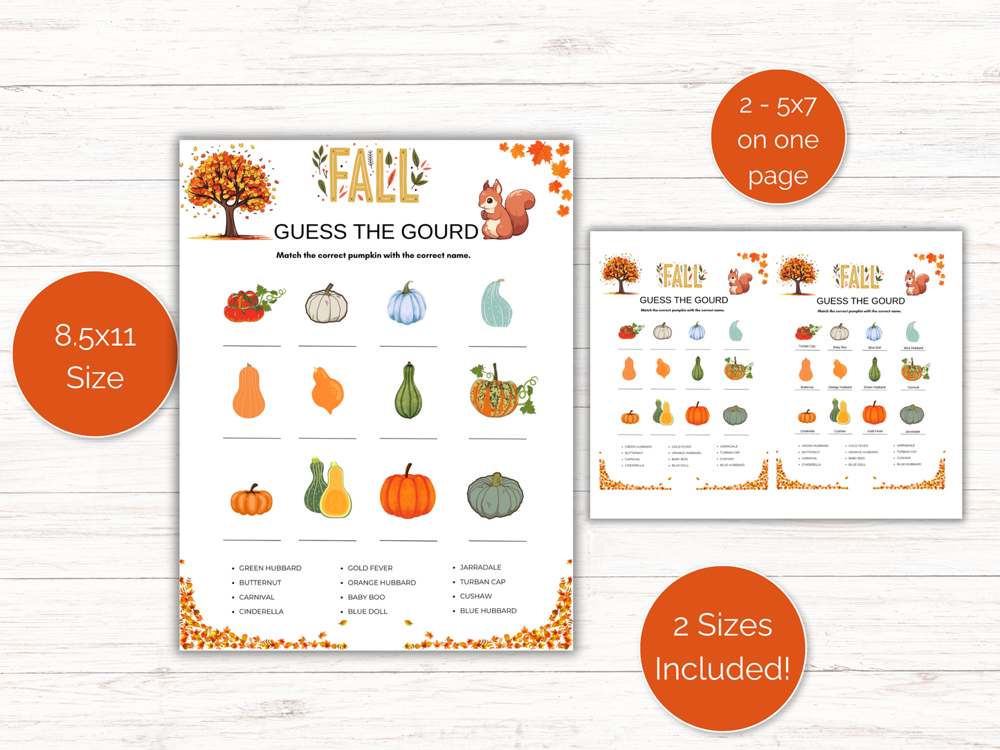 Fall Pumpkin Match Game