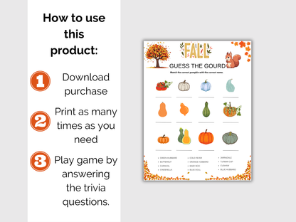 Fall Pumpkin Match Game
