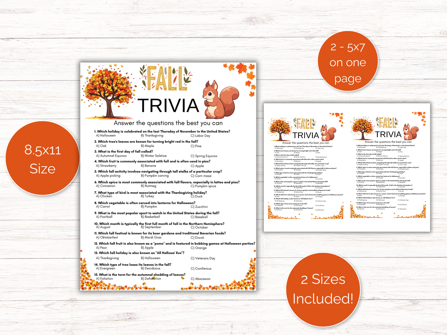 Fall Trivia Game