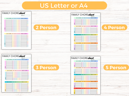 Editable Family Chore Chart