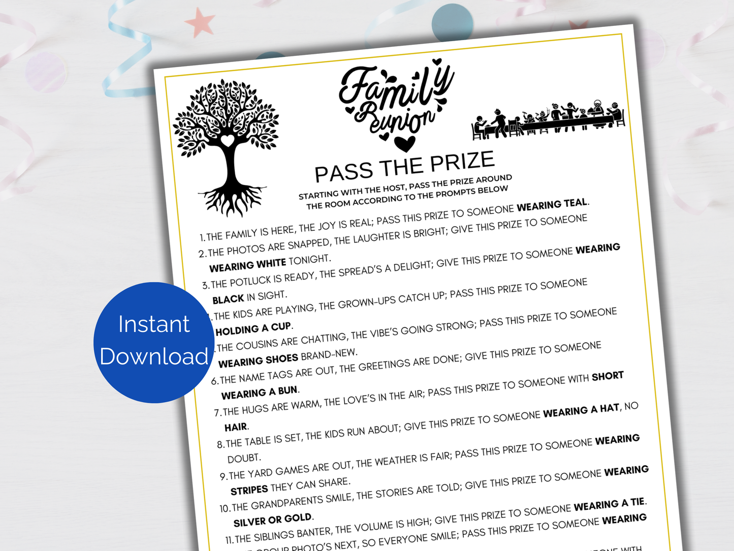 Family Reunion Pass The Prize