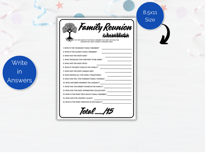 Family Reunion Trivia Game