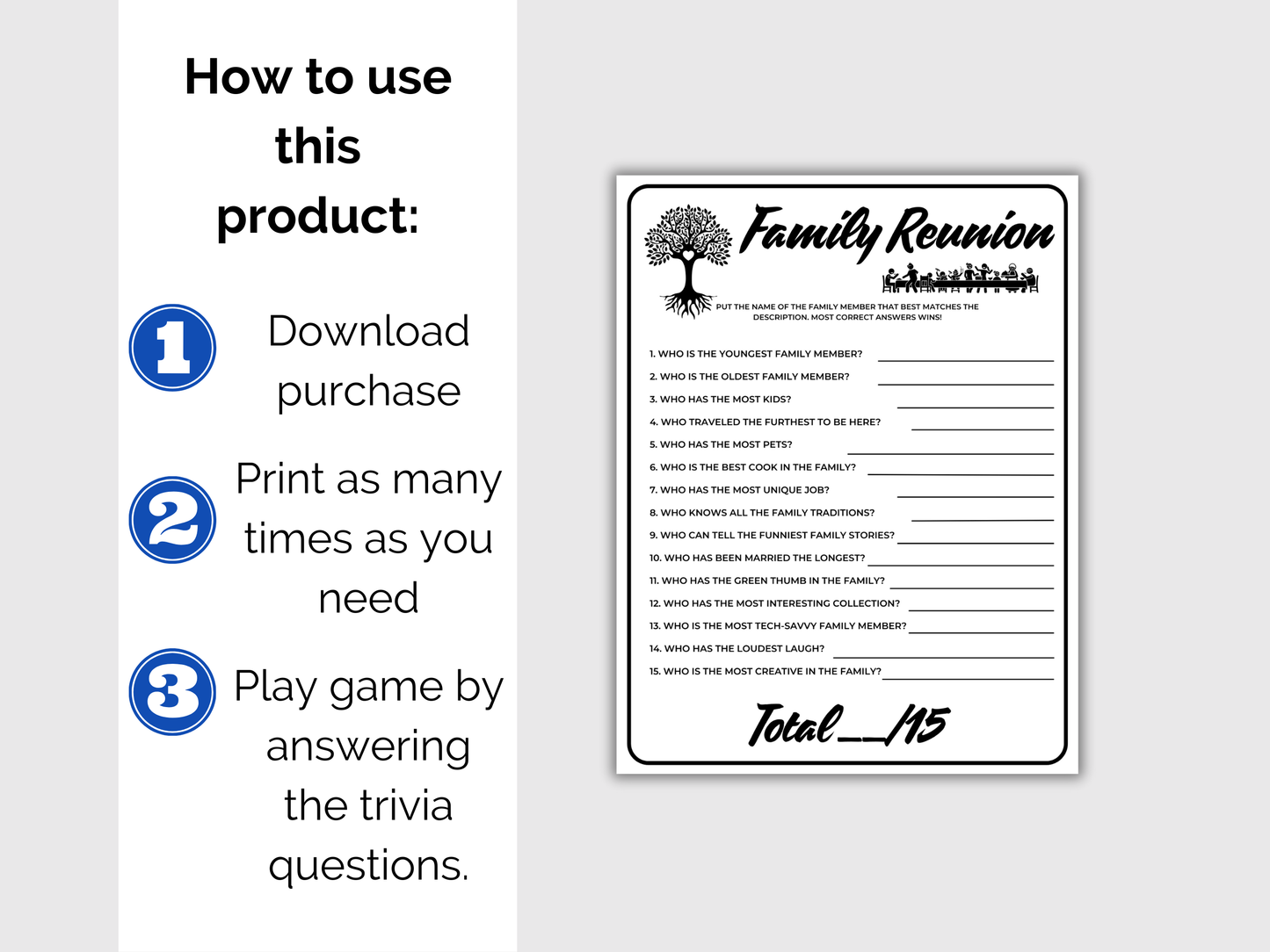 Family Reunion Trivia Game