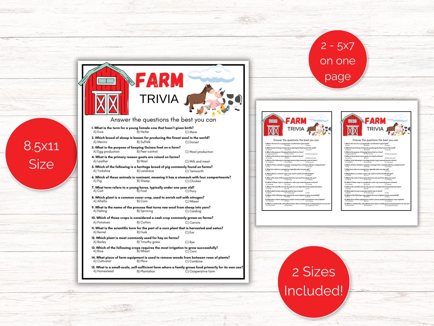 Farm Trivia Game