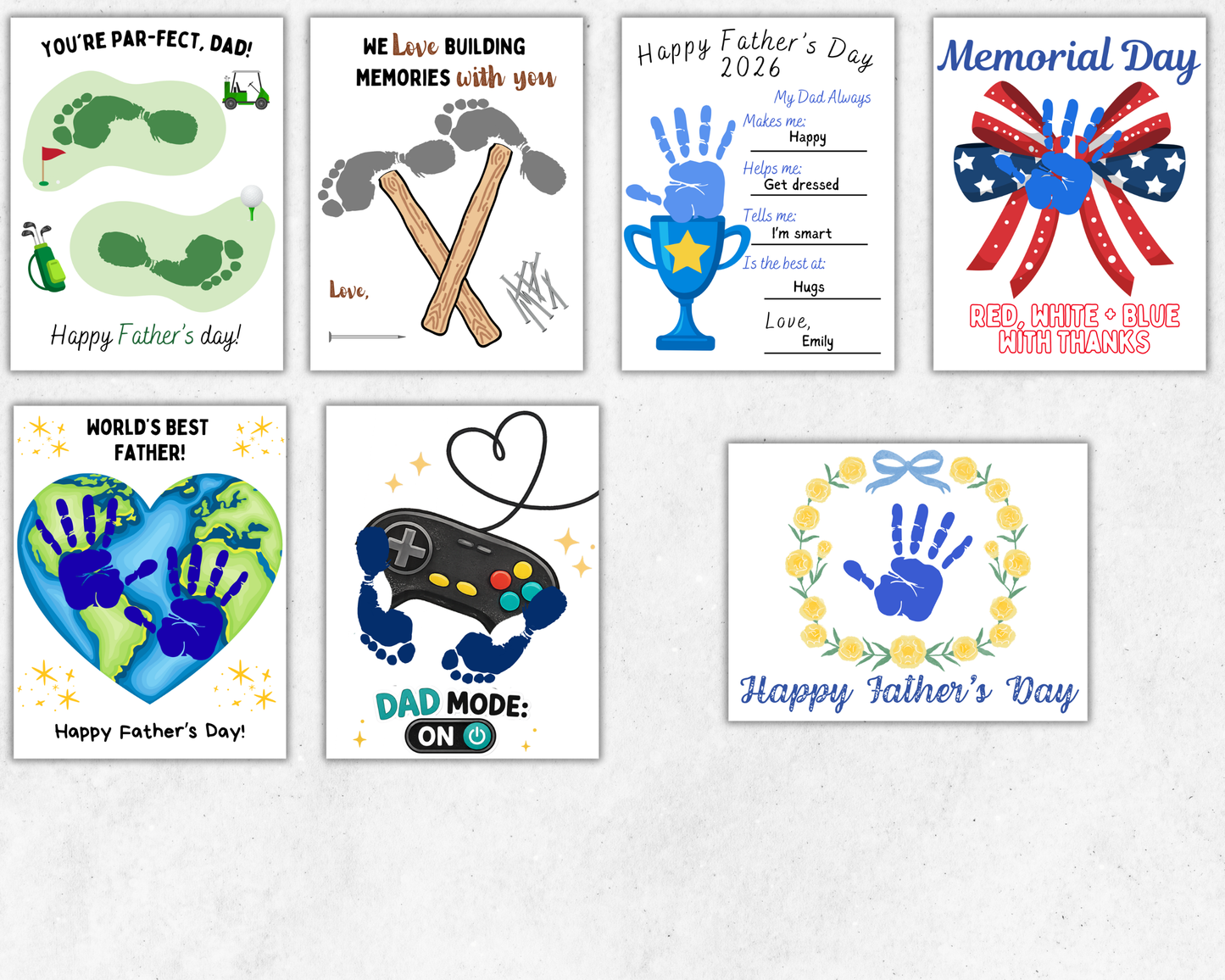 Fathers Day Handprint Art Bundle