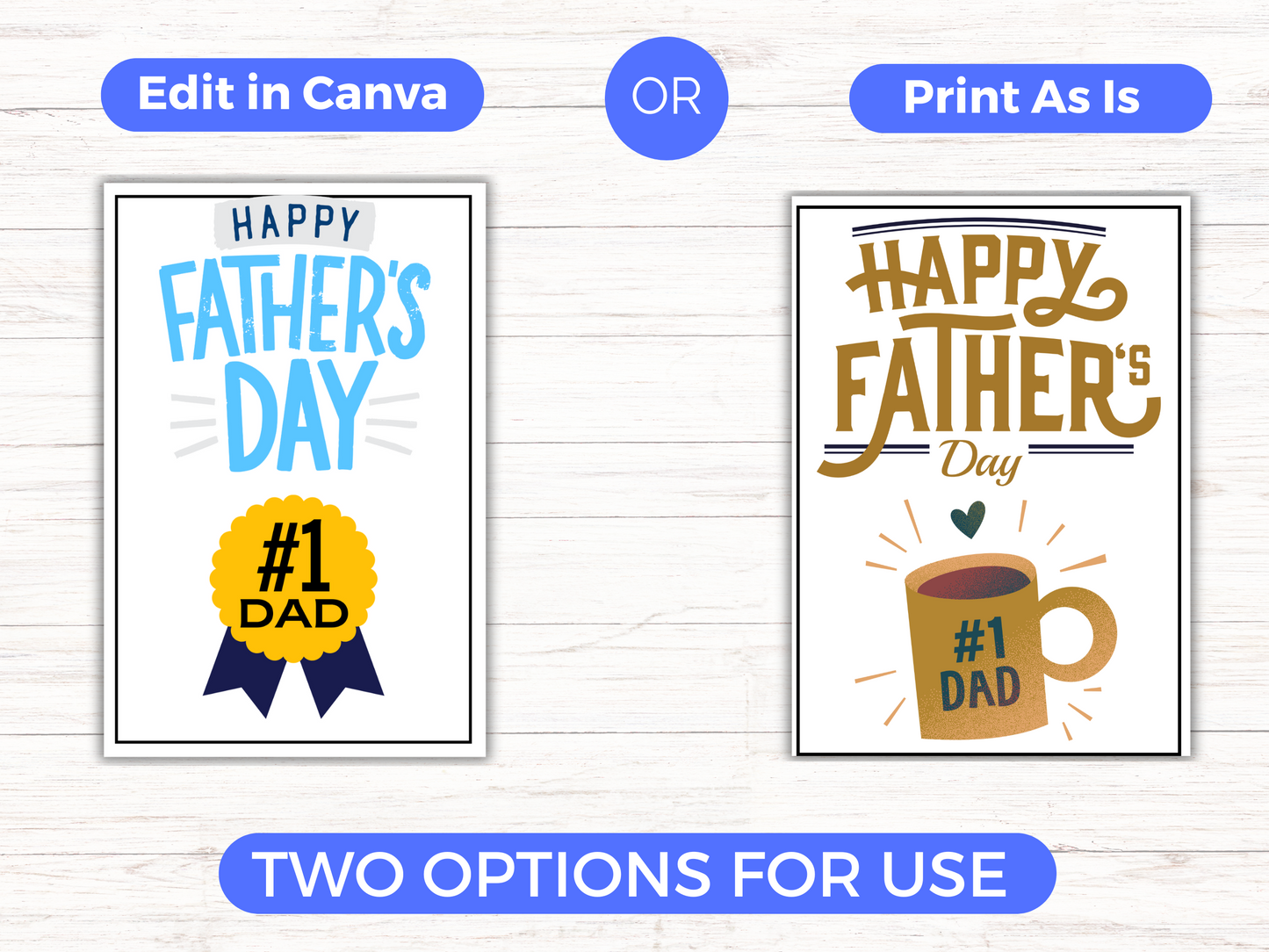 Fathers Day Gift Card Book Editable or Printable