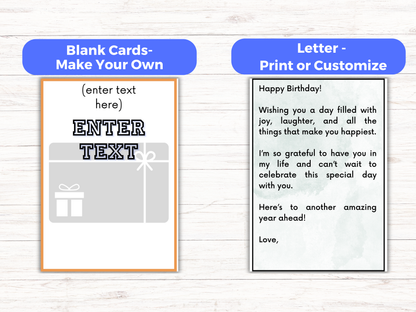 Fathers Day Gift Card Book Editable or Printable