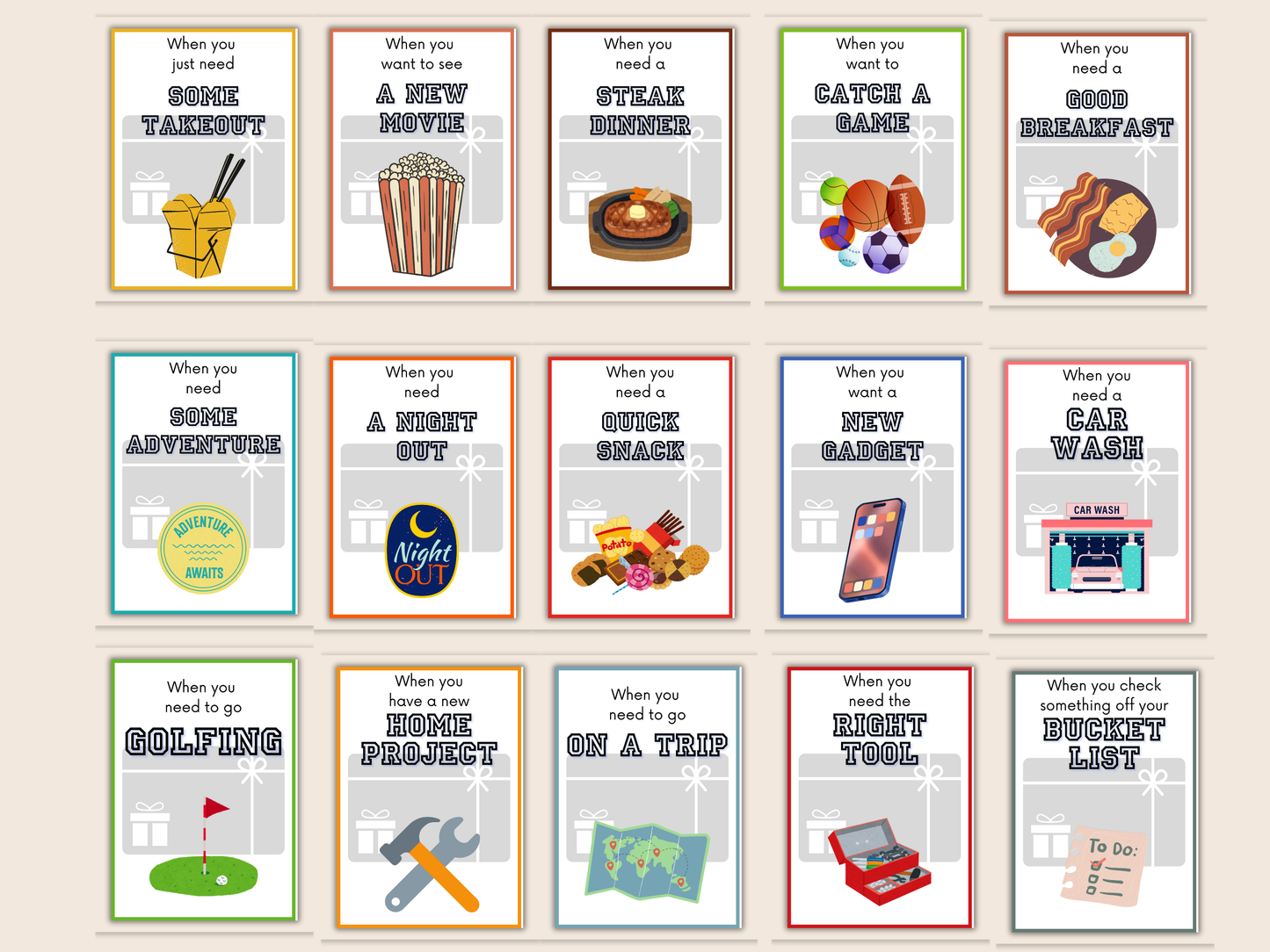 Fathers Day Gift Card Book Editable or Printable