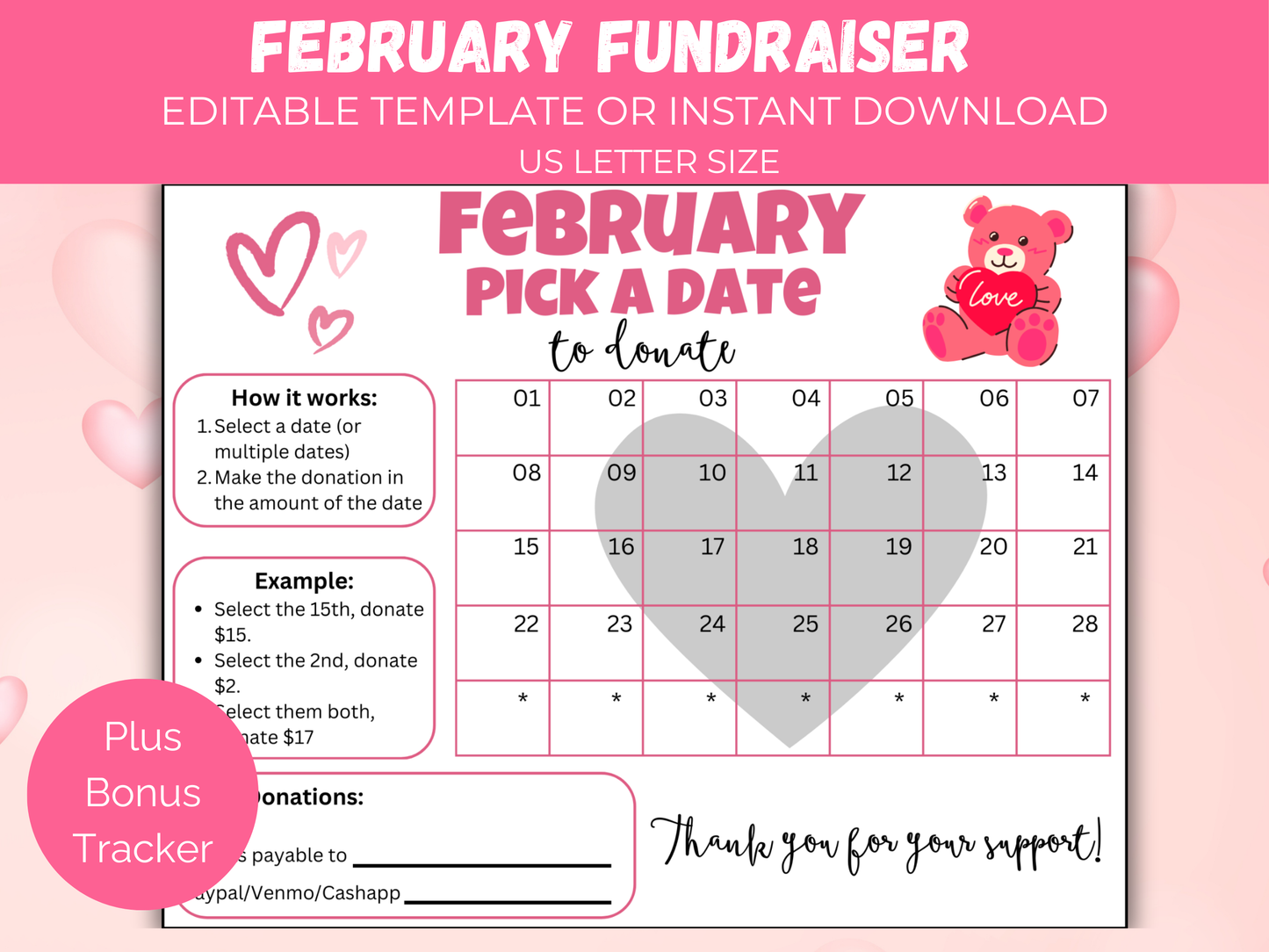 Editable February Pick A Date