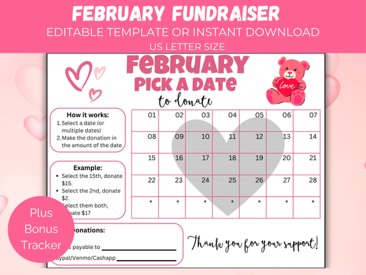 Editable February Pick A Date