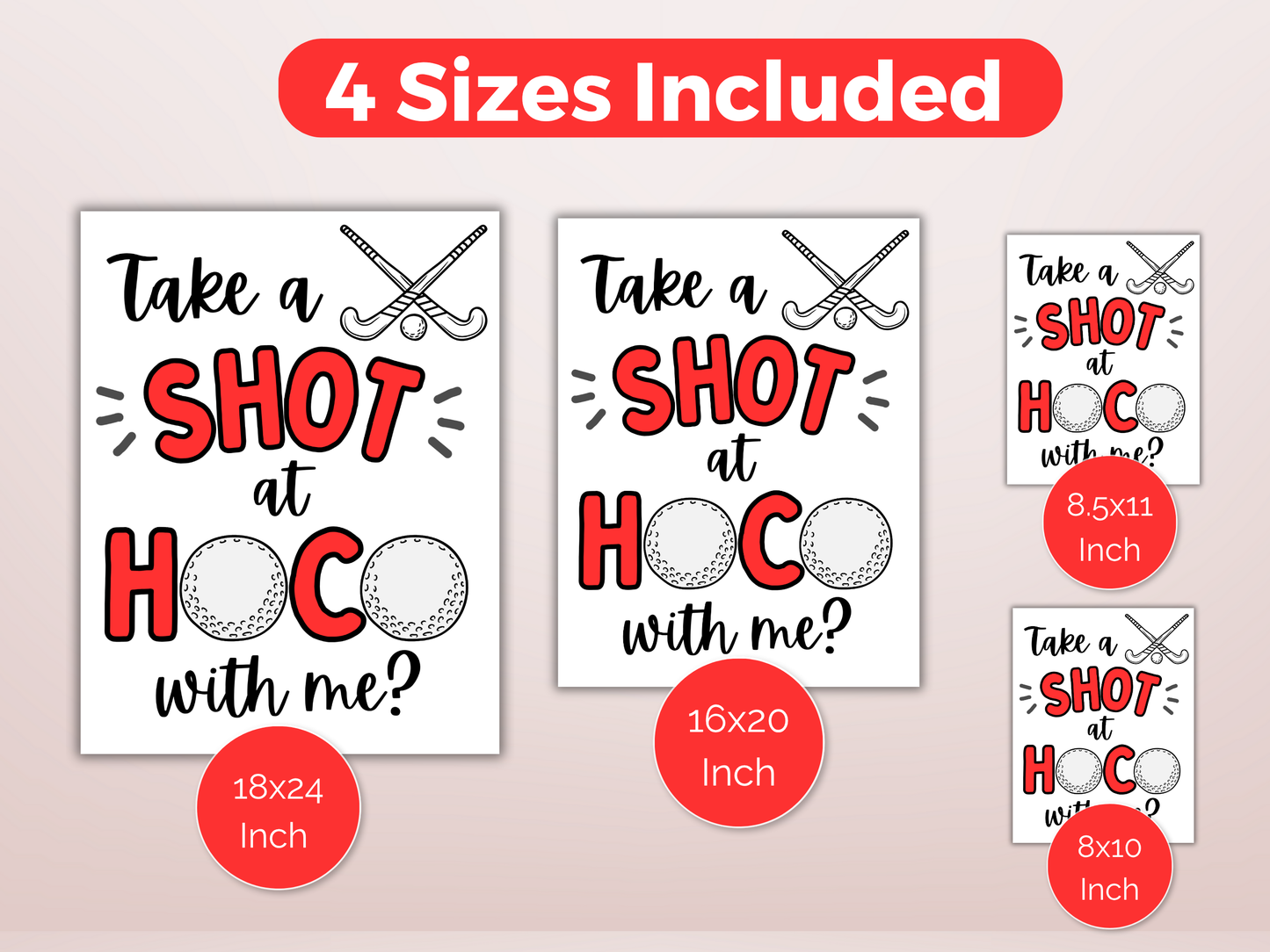 Printable Field Hockey Homecoming Proposal Sign