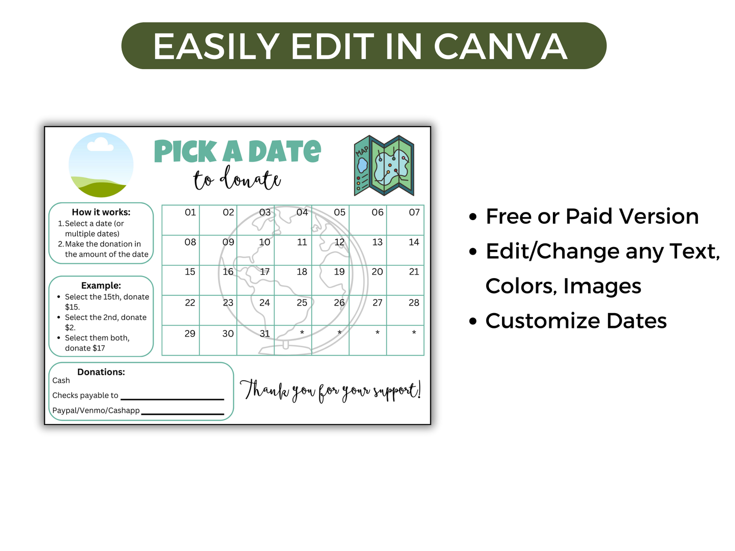 Editable Class Field Trip Pick A Date