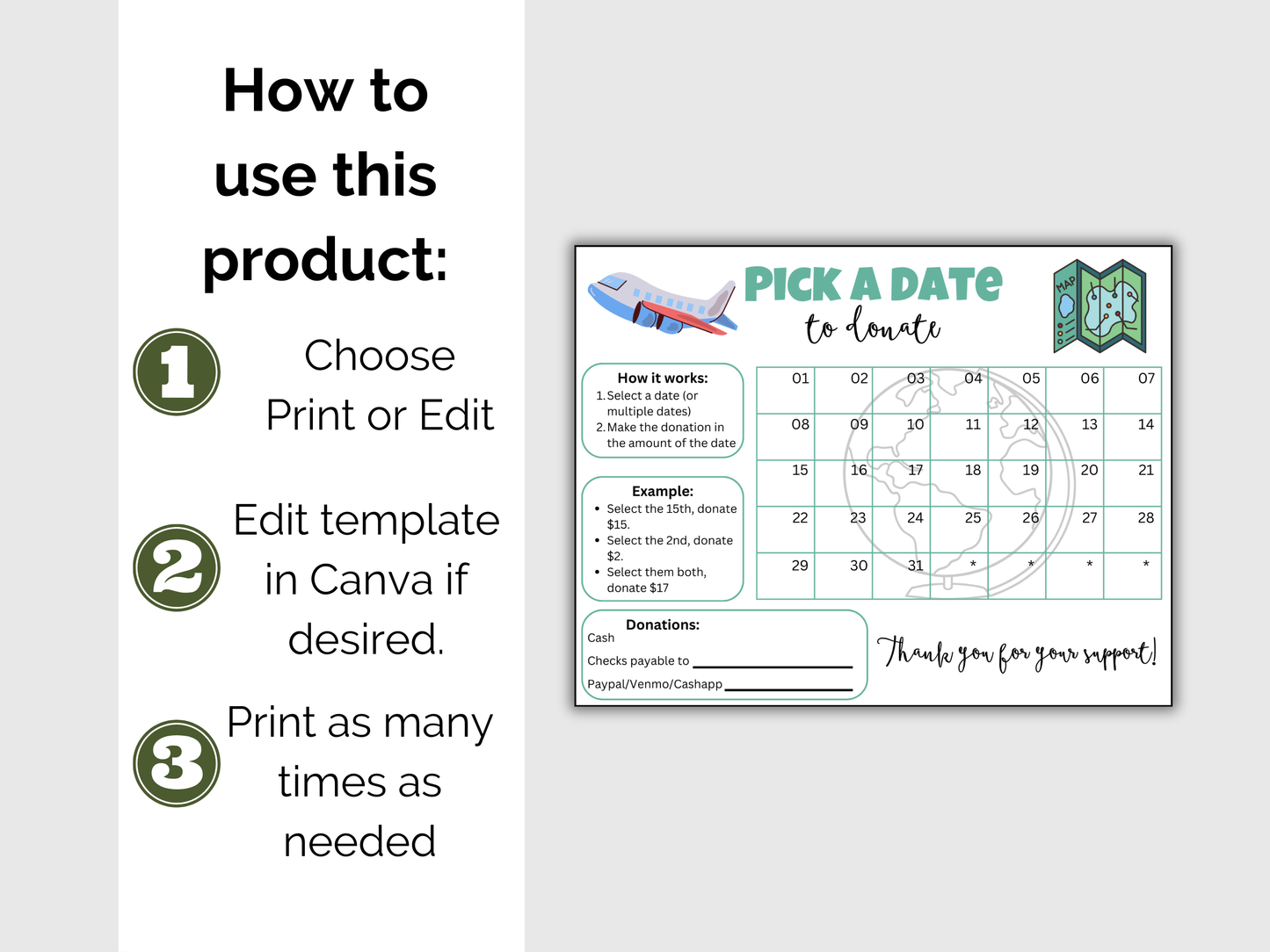 Editable Class Field Trip Pick A Date