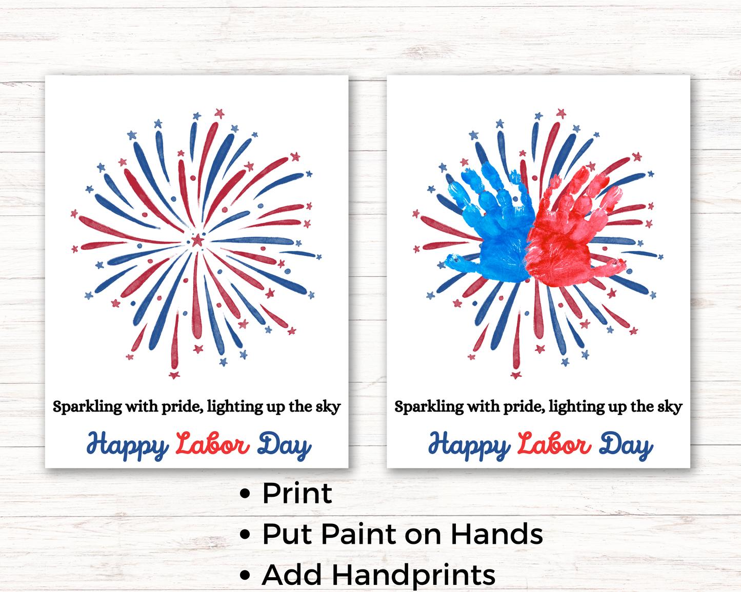 Labor day Firework Handprint Art