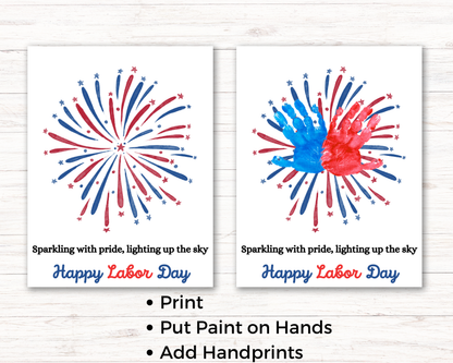Labor day Firework Handprint Art