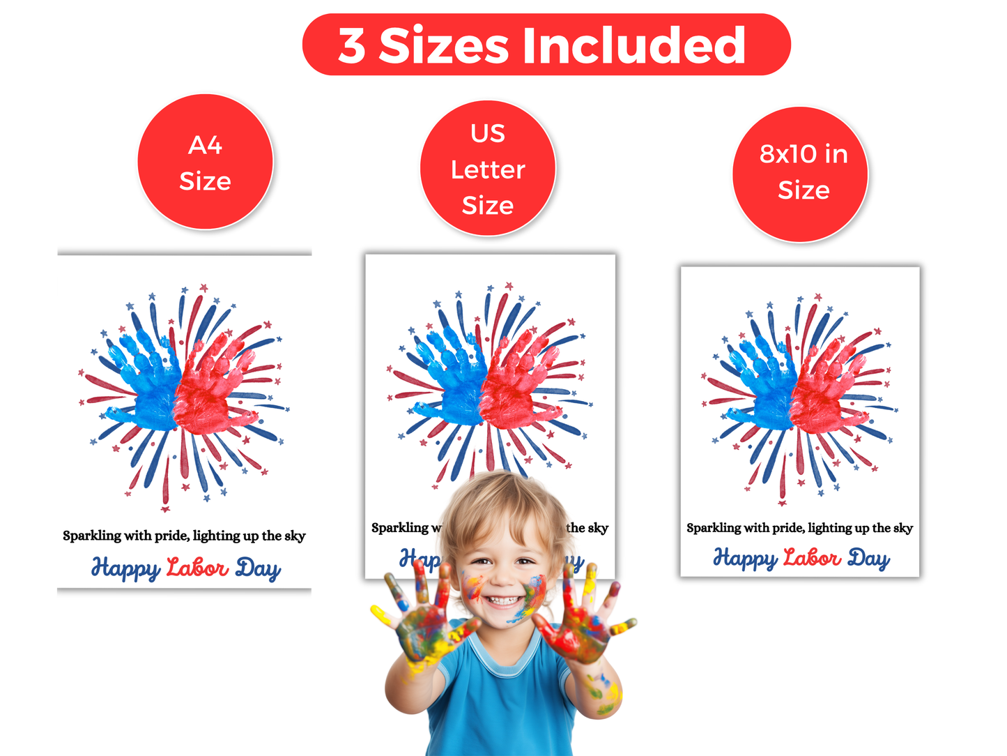 Labor day Firework Handprint Art