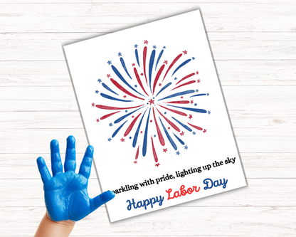 Labor day Firework Handprint Art