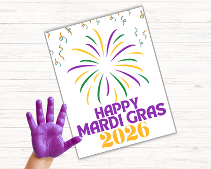 Mardi Gras Fireworks Handprint Art